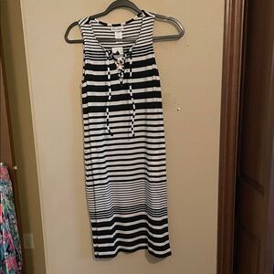 Tommy Bahama Black and White Striped Dress